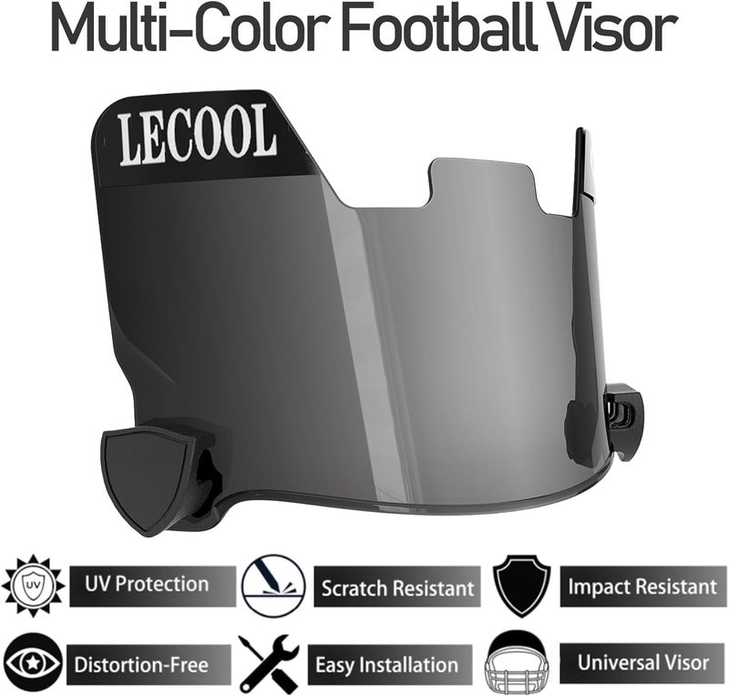 LeCool Multi-Color Football Visor,Enhance Your Game -Fits Adult & Youth Football Helmets - Image 2
